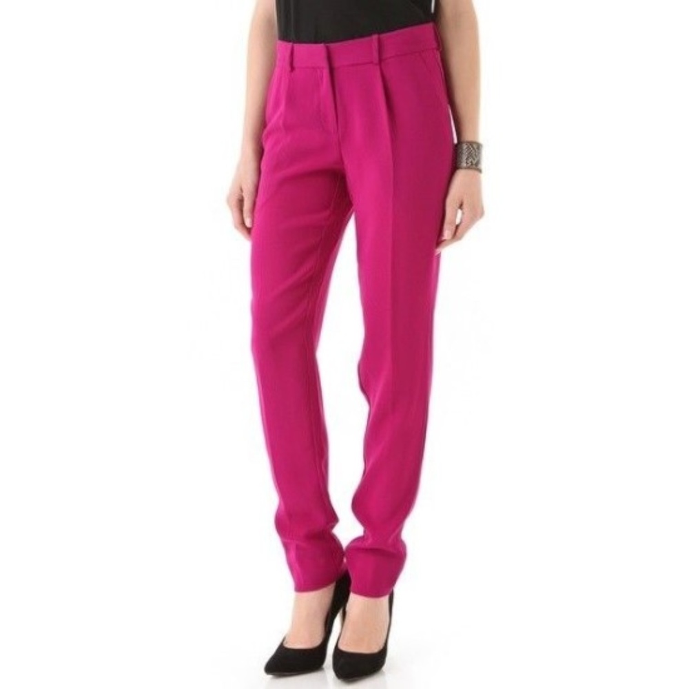 DVF Jacques Cady Crepe Pants, Roseberry Magenta